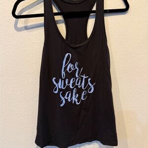 lululemon athletica Black Tank Top with White Graphic